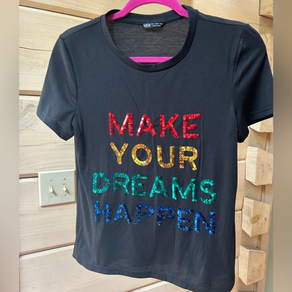 Sequin Make Your Dreams Happen Top 🌈 ✨